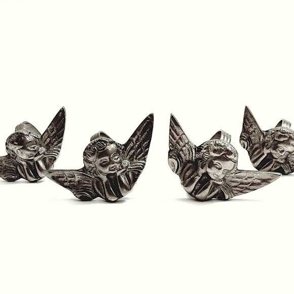 Angel Napkin Rings Set of 4 Cherubs Made in India Retro Vintage - Picture 1 of 10
